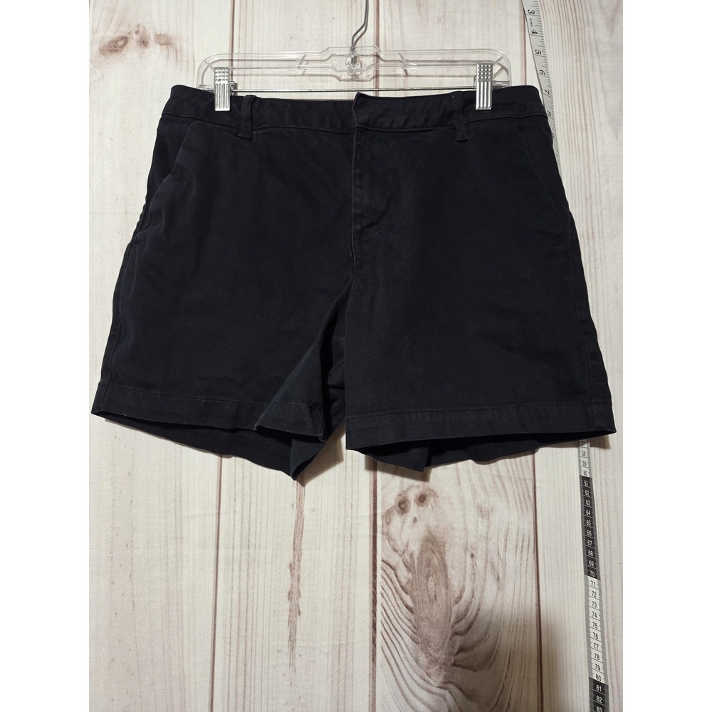Banana Republic Shorts Womens 12 Black Chino Stretch 5in Inseam Zip Fly Pockets